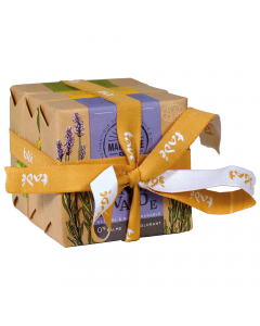 Geschenkset 3 x Marseille-Seife: Lavendel, Linde, Zitrone