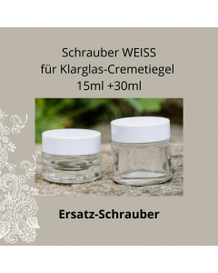 SCHRAUBER WEISS für Klarglas Creme-Tiegel 15ml + 30ml
