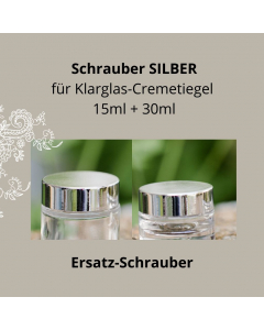 SCHRAUBER SILBER für Klarglas Creme-Tiegel 15ml + 30ml