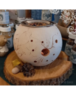 Räucherstövchen Keramik NATUR 14cm mit Edelstahlsieb, regionale Handarbeit